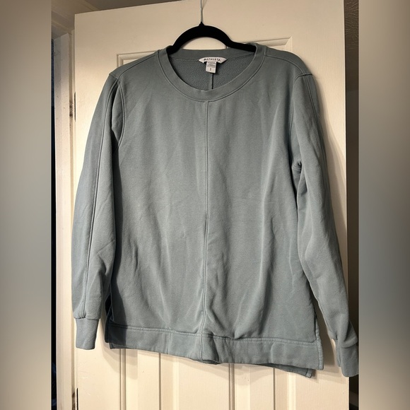 Athleta Retro Plush Small Minimalistic Gray Green Crewneck Oversized Pullover - Picture 4 of 8